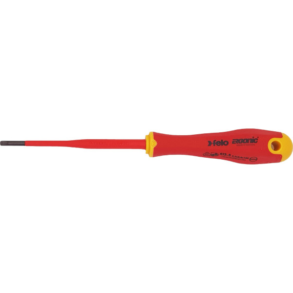 Диэлектрическая отвертка Felo SL 3,5х0,8, E-Slim Ergonic 41393890